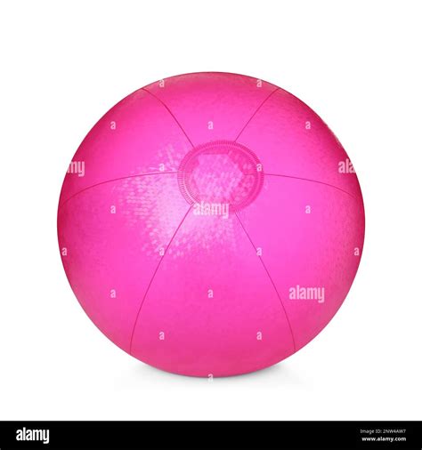 Inflatable pink beach ball isolated on white Stock Photo - Alamy