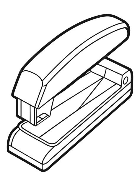 Stapler colouring book pages with vector design for children | Premium