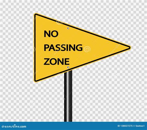 Symbol No Passing Zone Sign on Transparent Background Stock Vector ...