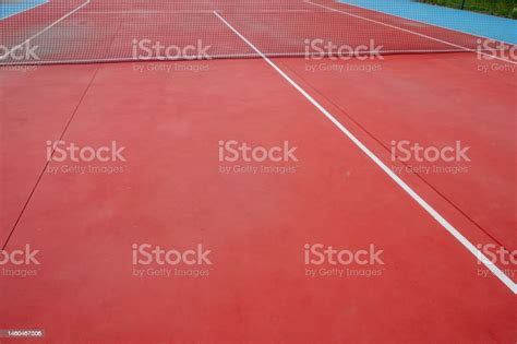 Red Hardsurface Tennis Court Racket Sports Concept Stock Photo ...