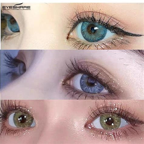 Купить EYESHARE 1 пара GEM SERIES Мягкие цветные контактные линзы для ...