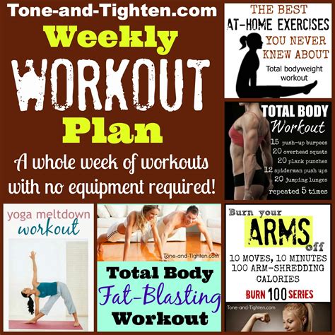 Weekly Workout Plan – Total Body Workout Routine | Tone and Tighten