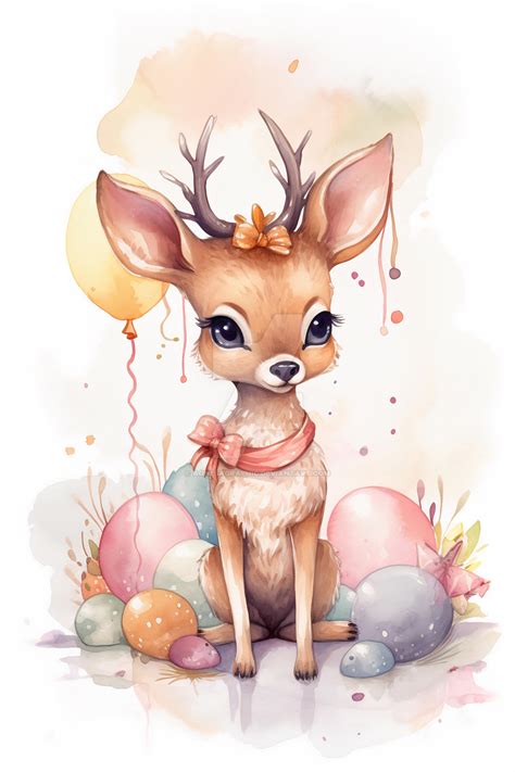 WATERCOLOR DEER WALL ART by Agnesagraphic on DeviantArt