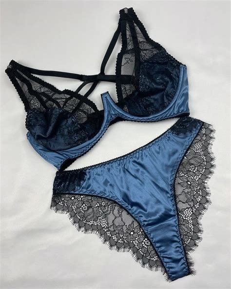 blue silk lingerie