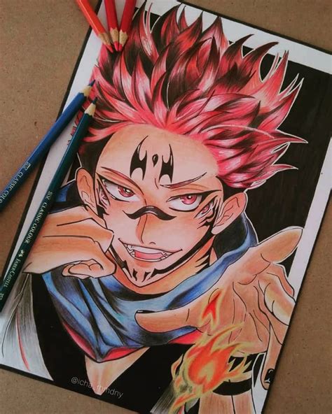 sukuna drawing sketsa seni gambar