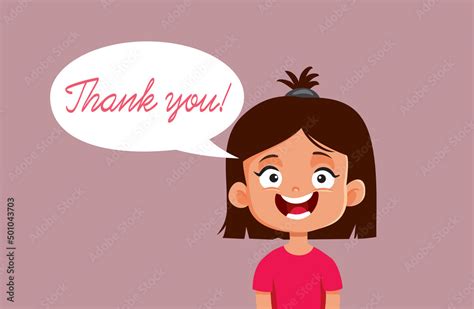 Little Girl Saying Thank You Vector Cartoon Illustration Stock Vector ...