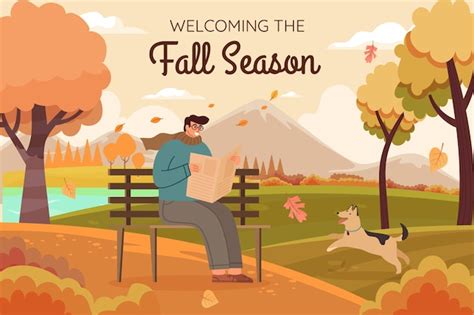 vector flat background  fall season