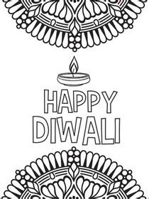 Free Printable Diwali Coloring Cards Cards, Create and Print Free ...