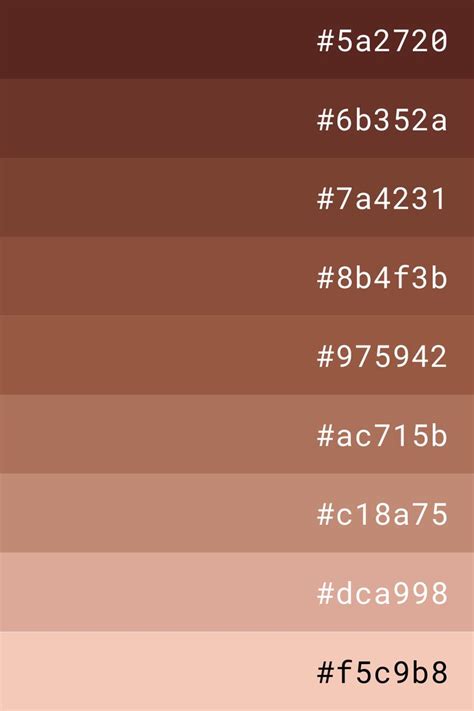 Brown Color Palette with Hex Codes