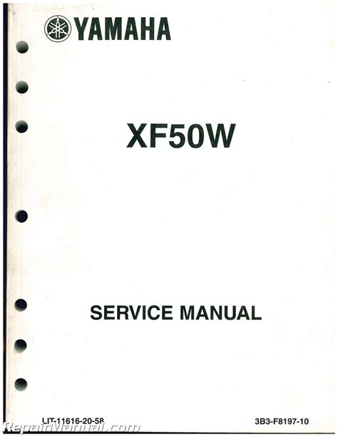 Used 2007-2011 Yamaha XF50 C3 Scooter Service Manual