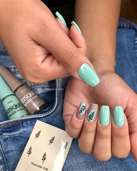 Unhas Decoradas Verde - Unhas decoradas verde água: 90 Modelos lindos e inspiradores! - Unhas ...