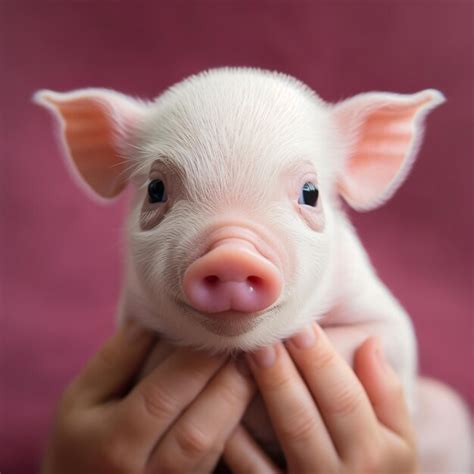 Premium Photo | Illustration ofA mini pig cute cute closeup pink ...