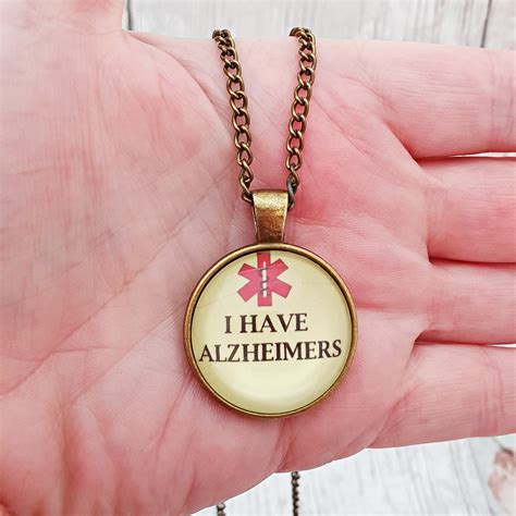 Alzheimers Necklace, Medical Alert Pendant, Medical Id Jewelry ...