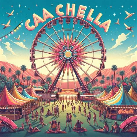 Premium Photo | Illustration of Coachella starts celebration with ...