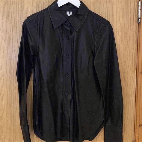 🔥LEATHER SHIRT🔥 🧵Brand : ARKET 📌 LIKE NEW, used... - Depop
