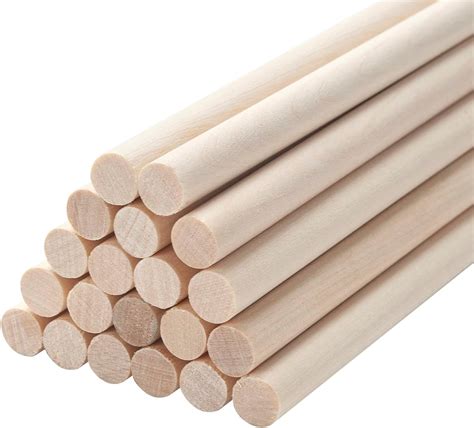 Amazon.com: 3/8 x 12" Wooden Dowel Rods Round Wood Dowels, 10PCS Wooden ...