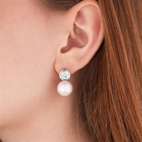 Серьги из серебра с жемчугом и фианитами — интернет-магазин Костромской ...