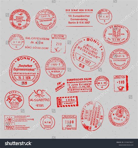 Deutsch Vintage Postage Stamps Collection Vector Stock Vector (Royalty ...