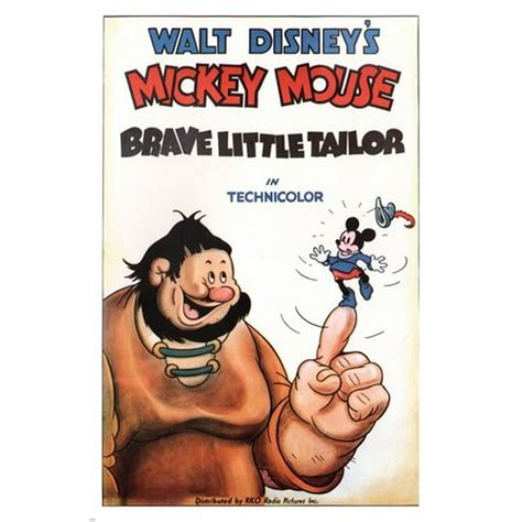 Walt Disney'S Mickey Mouse Brave Little Tailor Movie Poster 1938 24X36 ...