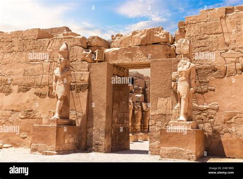 precinct  amun  karnak complex luxor egypt stock photo alamy