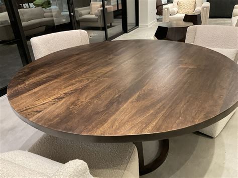New Selling Mendocino Round Dining Table ONLY ..Aged Ash 60” . No