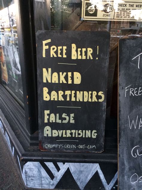 False advertising | Free beer, False advertising, Chalkboard quote art