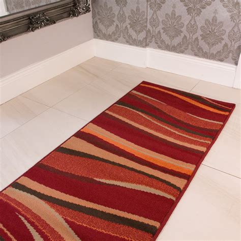 Red Waves Living Room Rug | Living Room Rugs | Kukoon Rugs Online