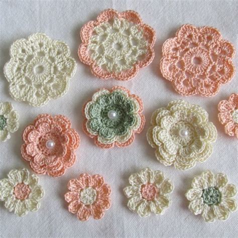 Crochet Flowers Applique - Etsy