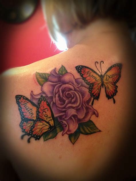 Butterfly And Flower Tattoo Small | Easy Tattoo Designs