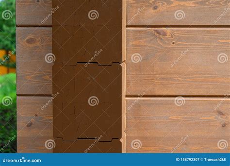 Casa De Madeira Pintada De Marrom - Textura De Parede De Uma Nova Casa De Madeira Pintada Com óleo Marrom ...