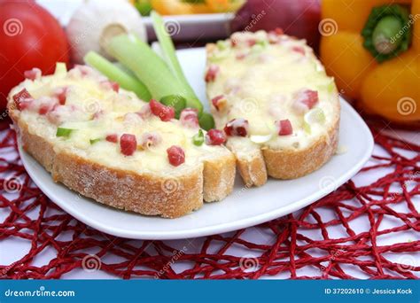 bread  cheese  ham stock photo image  buffet