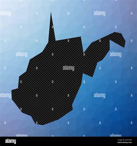 West Virginia geometric map. Stencil shape of West Virginia in low poly style. Awesome us state ...