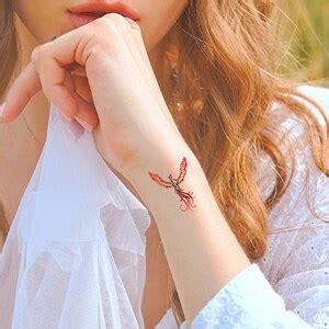 Phoenix Temporary Tattoo / Red Phoenix Bird Tattoo - Etsy