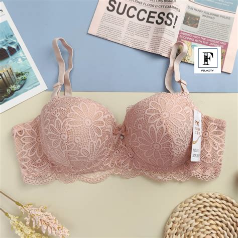 Women Bra Lace Wired Push Up Thick Sponge BC Cup Baju Dalam Wanita