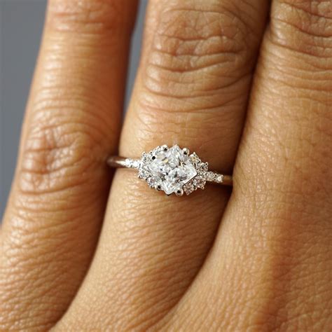 princess diamond cut engagement ring 5