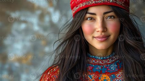 Kazakh woman in traditional dress 54579875 Stock Photo at Vecteezy
