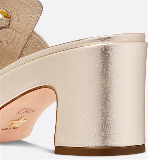 Sandalo con plateau 30 Montaigne Dior Or Pelle di vitello laminata