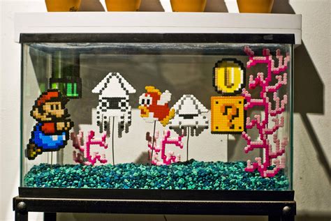 Mario underwater world fish tank : beadsprites