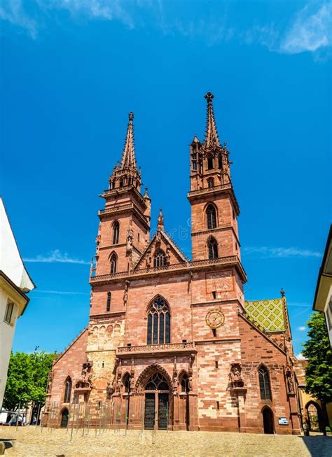 View of the Basel Minster Cathedral Stock Photo - Image of sculpture ...