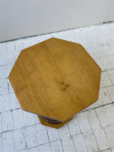 Vintage Ribbed Pine Stool / Plinth, Circa 1980s — portmanteau new york