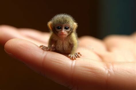 Monkey Tiny Smallest Animal in the World Standing on Human Hand ...