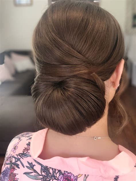 chignon bun hairstyle  brides hair  bridgette  powder room