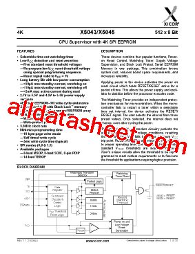 X5043 Datasheet(PDF) - Xicor Inc.