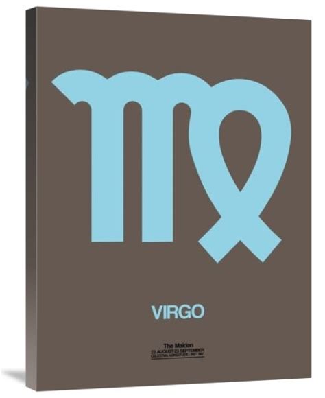 Virgo Zodiac Sign Blue by NAXART Studio - Canvas Print at NAXART.com ...