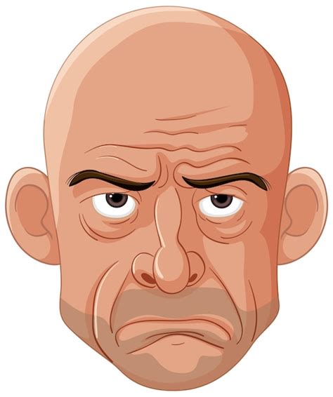 vector grumpy man cartoon character illustration