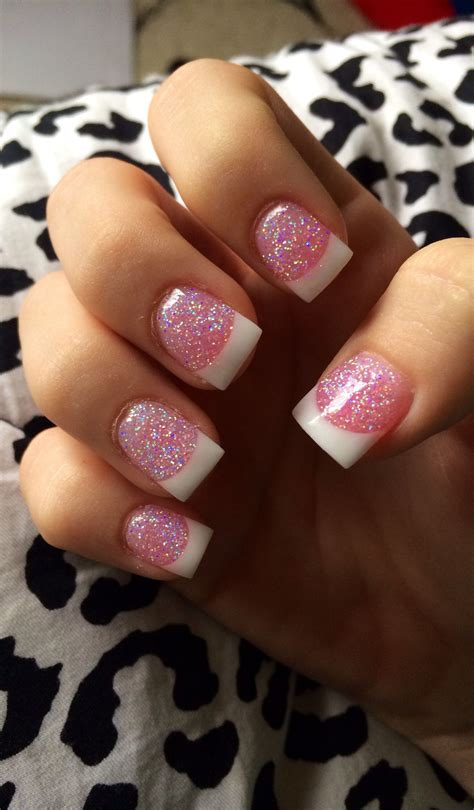 Sparkle And Shine With French Tip Nails With Glitter – The FSHN