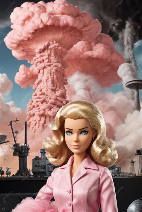 Barbie y su desafío a oppenheimer con la bomba atómica | Foto Premium