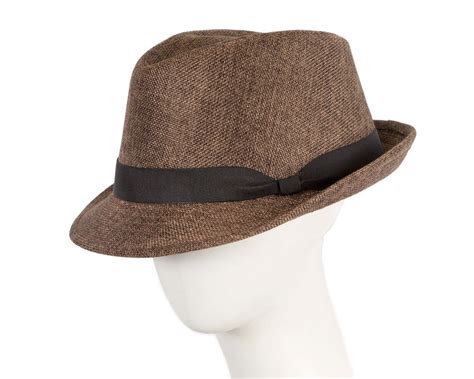 brown short brim trilby hat   australia hats  oz avbr