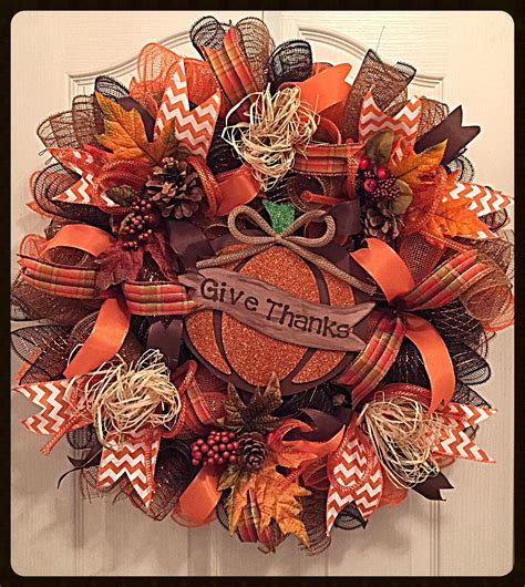 Fall Give Thanks Deco Mesh Wreath/thanksgiving Wreath/autumn Give ...