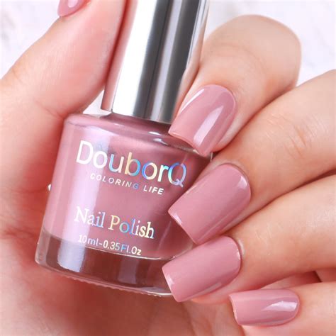 Amazon.com : DouborQ Dark Nude Color Nail Polish Finger Air Dry Long